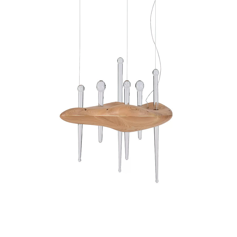 Umare lampada a sospensione Whimsical in legno e vetro