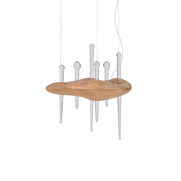 Umare lampada a sospensione Whimsical in legno e vetro