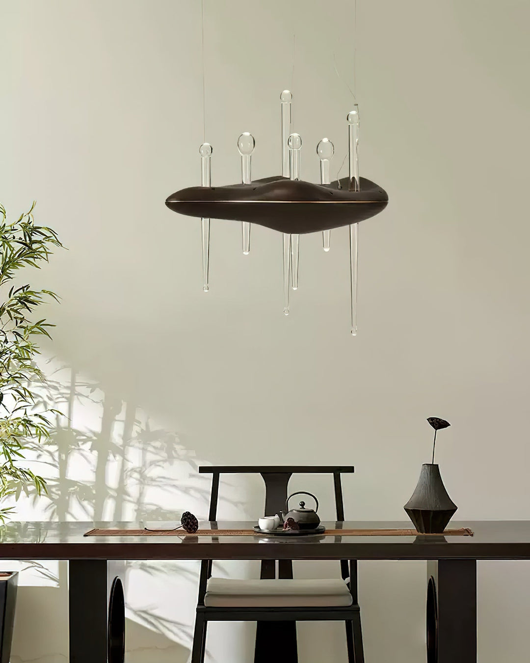 Umare lampada a sospensione Whimsical in legno e vetro