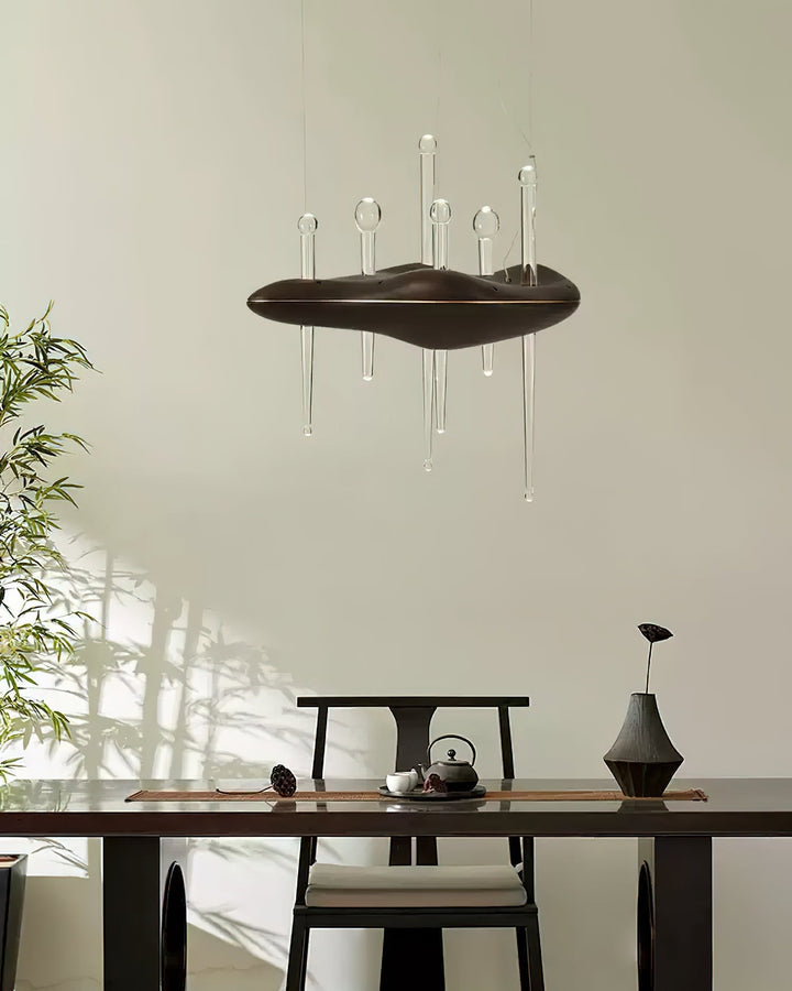 Umare lampada a sospensione Whimsical in legno e vetro