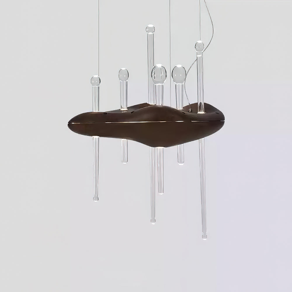 Umare lampada a sospensione Whimsical in legno e vetro