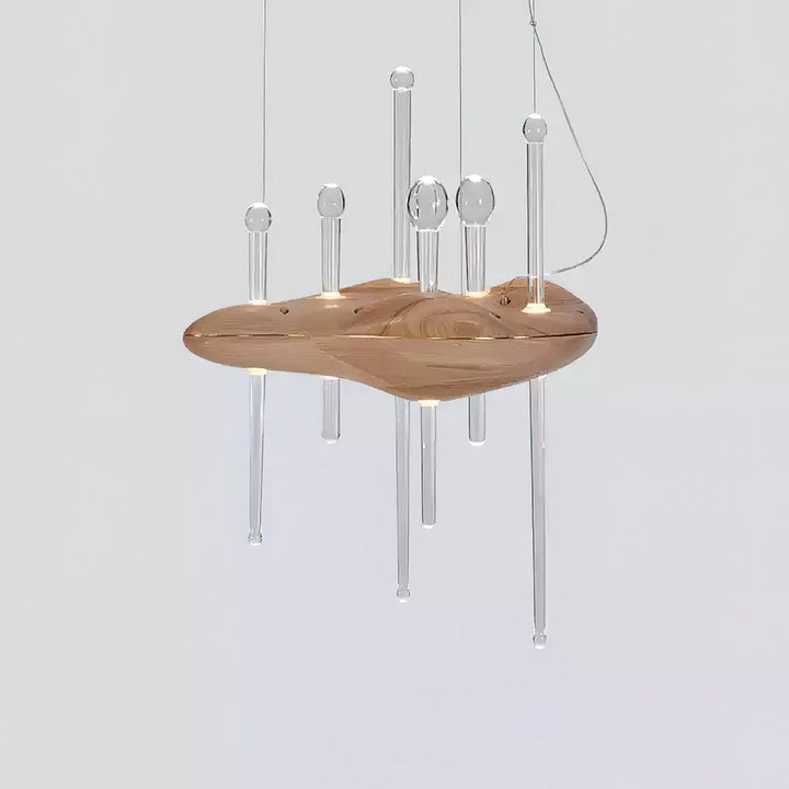 Umare lampada a sospensione Whimsical in legno e vetro