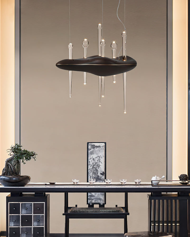 Umare lampada a sospensione Whimsical in legno e vetro