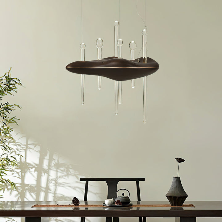 Umare lampada a sospensione Whimsical in legno e vetro