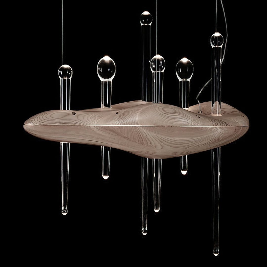 Umare lampada a sospensione Whimsical in legno e vetro