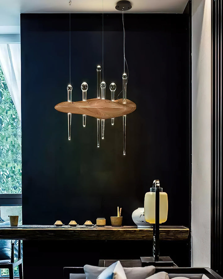 Umare lampada a sospensione Whimsical in legno e vetro