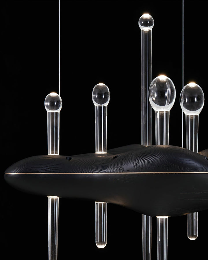 Umare lampada a sospensione Whimsical in legno e vetro