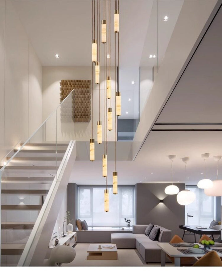 Aveneira lampadario colonna in alabastro