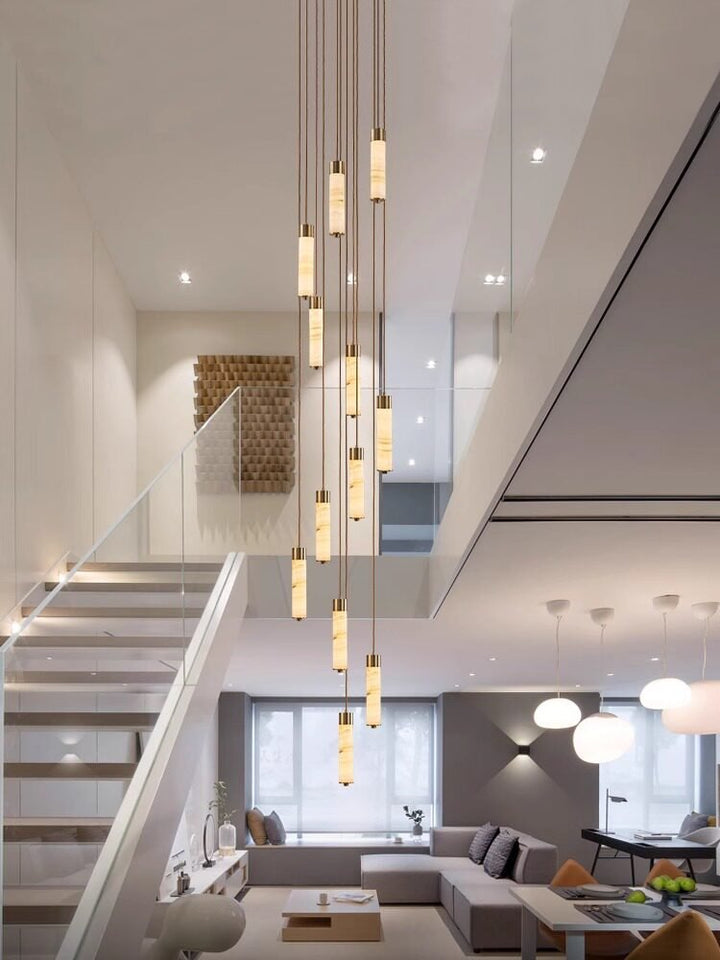 Aveneira lampadario colonna in alabastro