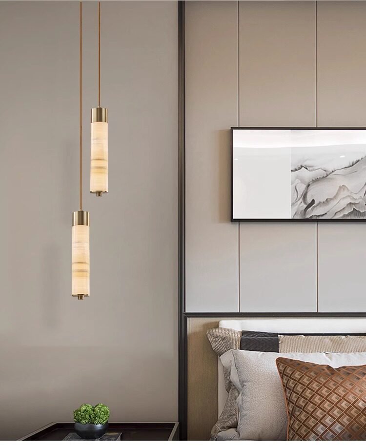 Aveneira lampadario colonna in alabastro