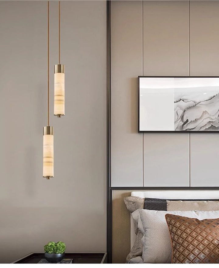 Aveneira lampadario colonna in alabastro