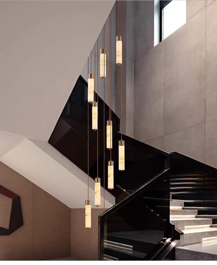 Aveneira lampadario colonna in alabastro