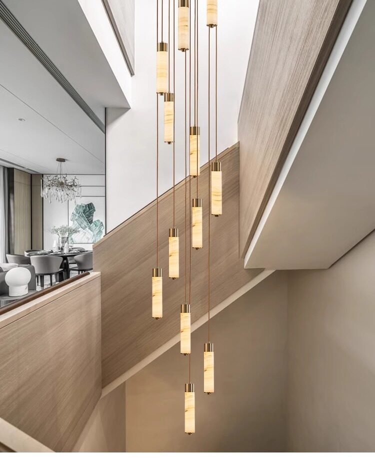 Aveneira lampadario colonna in alabastro