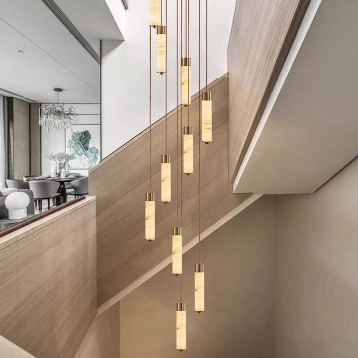 Aveneira lampadario colonna in alabastro
