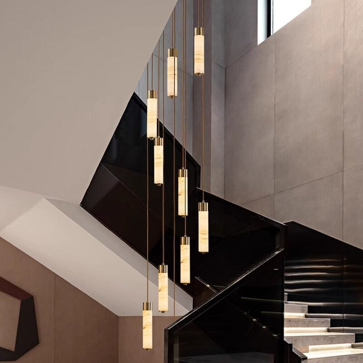 Aveneira lampadario colonna in alabastro