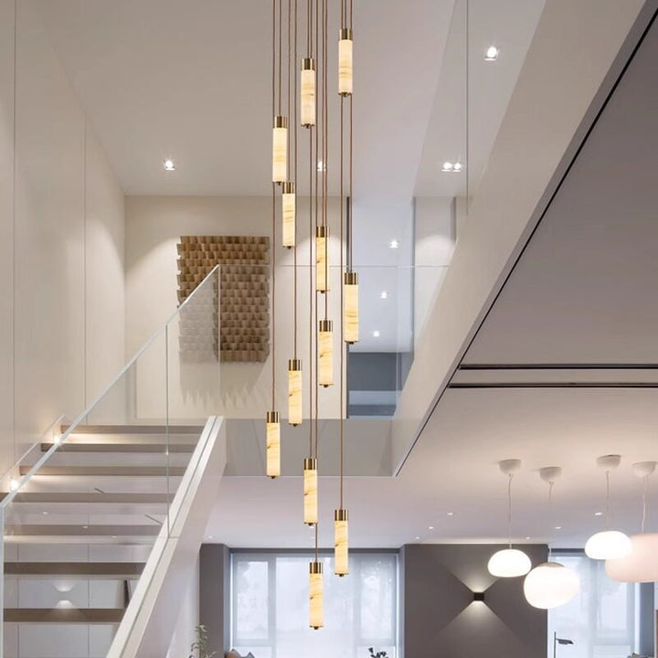 Aveneira lampadario colonna in alabastro