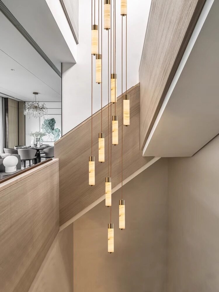Aveneira lampadario colonna in alabastro