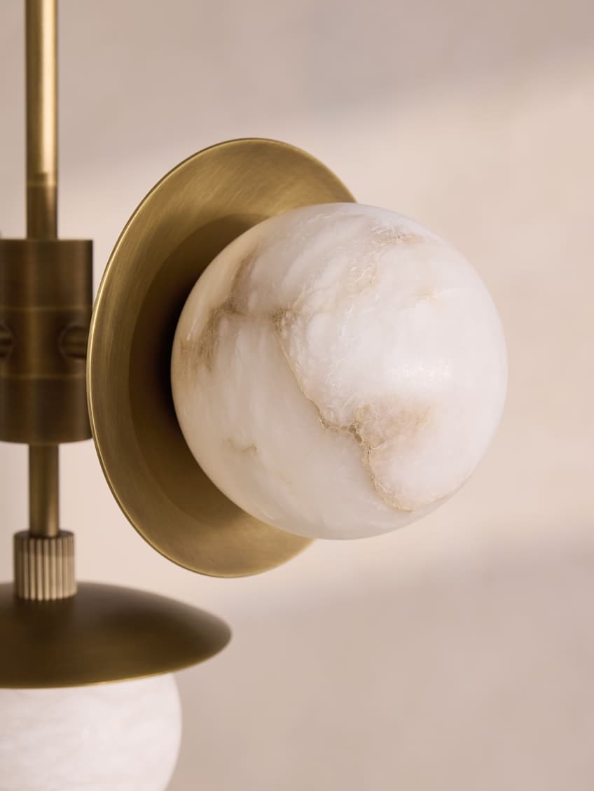 Avenoian lampadario alabastro Orb a globo