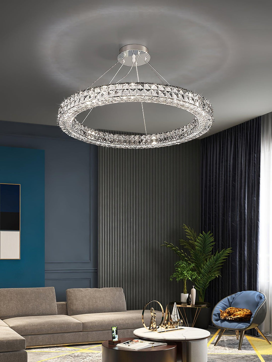 Luxerian lampadario Cristalli Anelli Spiridon Luxe