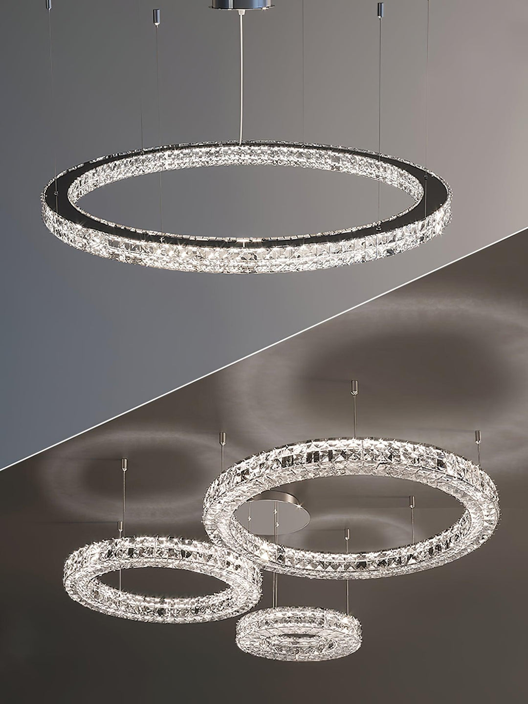 Luxerian lampadario Cristalli Anelli Spiridon Luxe