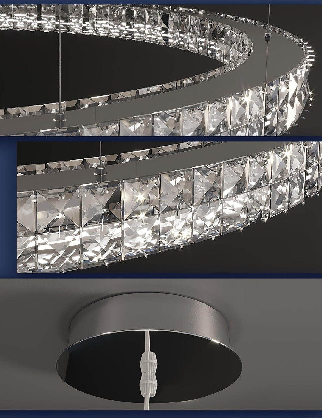 Luxerian lampadario Cristalli Anelli Spiridon Luxe