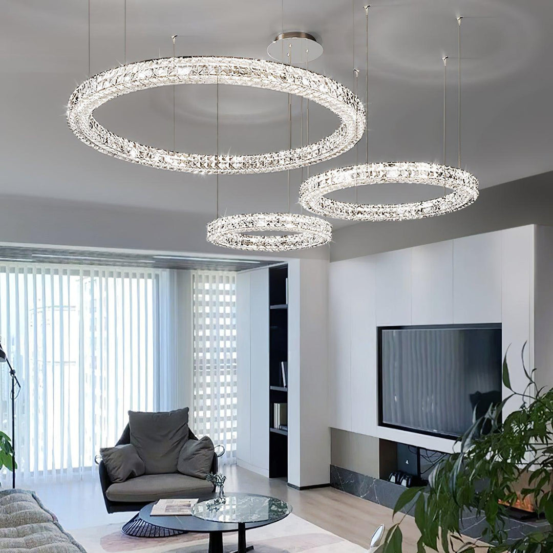 Luxerian lampadario Cristalli Anelli Spiridon Luxe