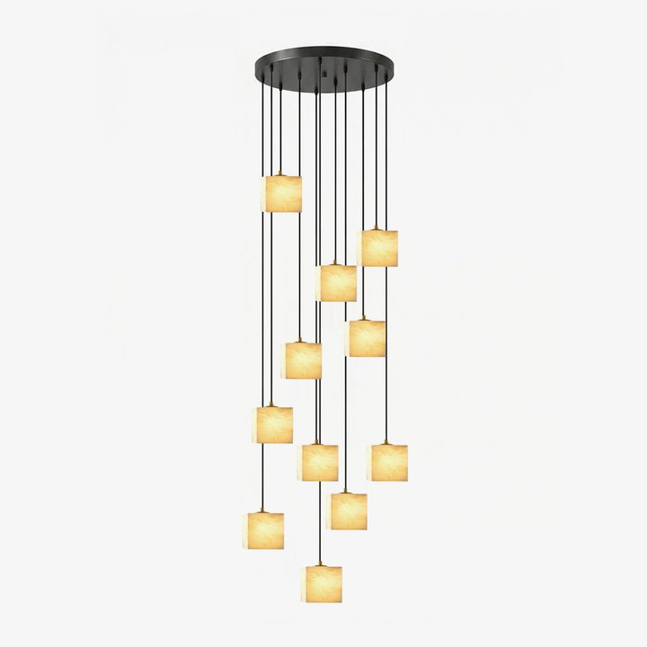 Avenanian lampadario Quadrato in alabastro per scale