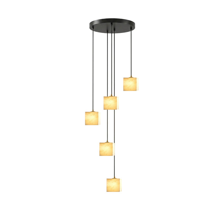 Avenanian lampadario Quadrato in alabastro per scale