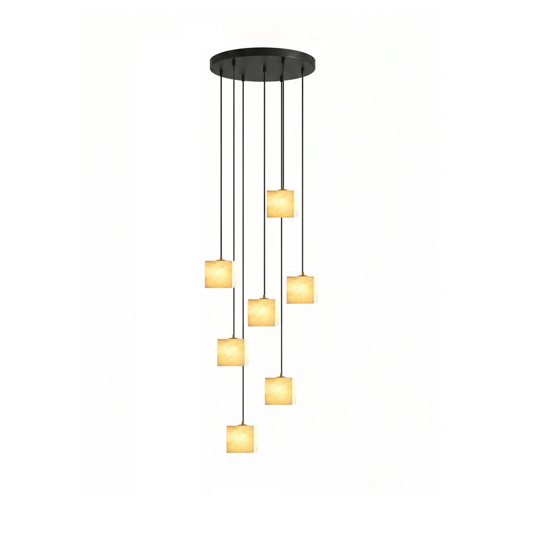 Avenanian lampadario Quadrato in alabastro per scale