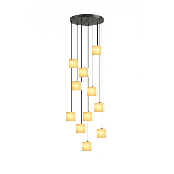 Avenanian lampadario Quadrato in alabastro per scale