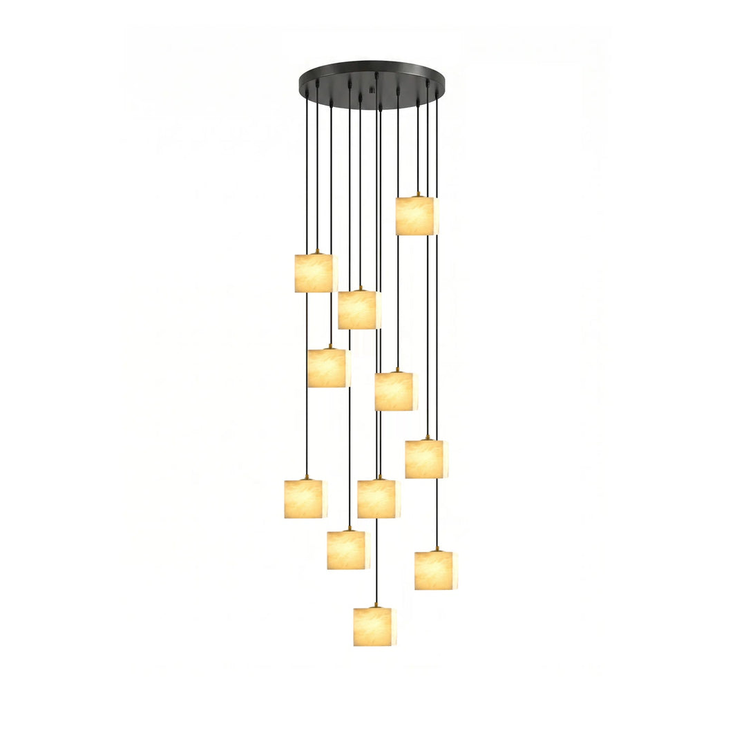 Avenanian lampadario Quadrato in alabastro per scale