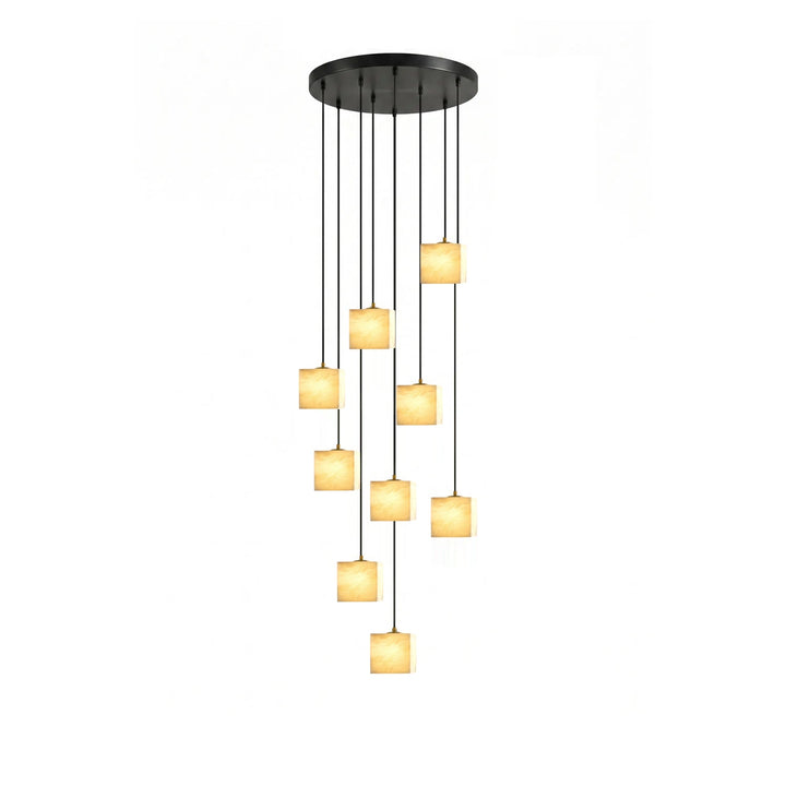 Avenanian lampadario Quadrato in alabastro per scale