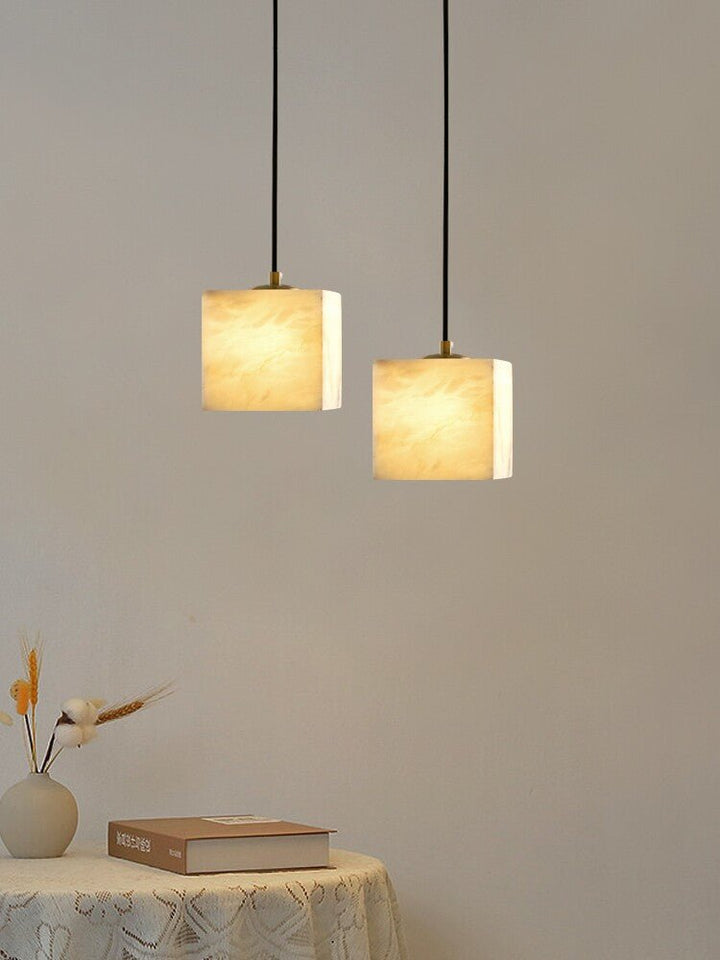 Avenanian lampadario Quadrato in alabastro per scale