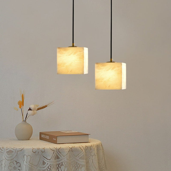 Avenanian lampadario Quadrato in alabastro per scale
