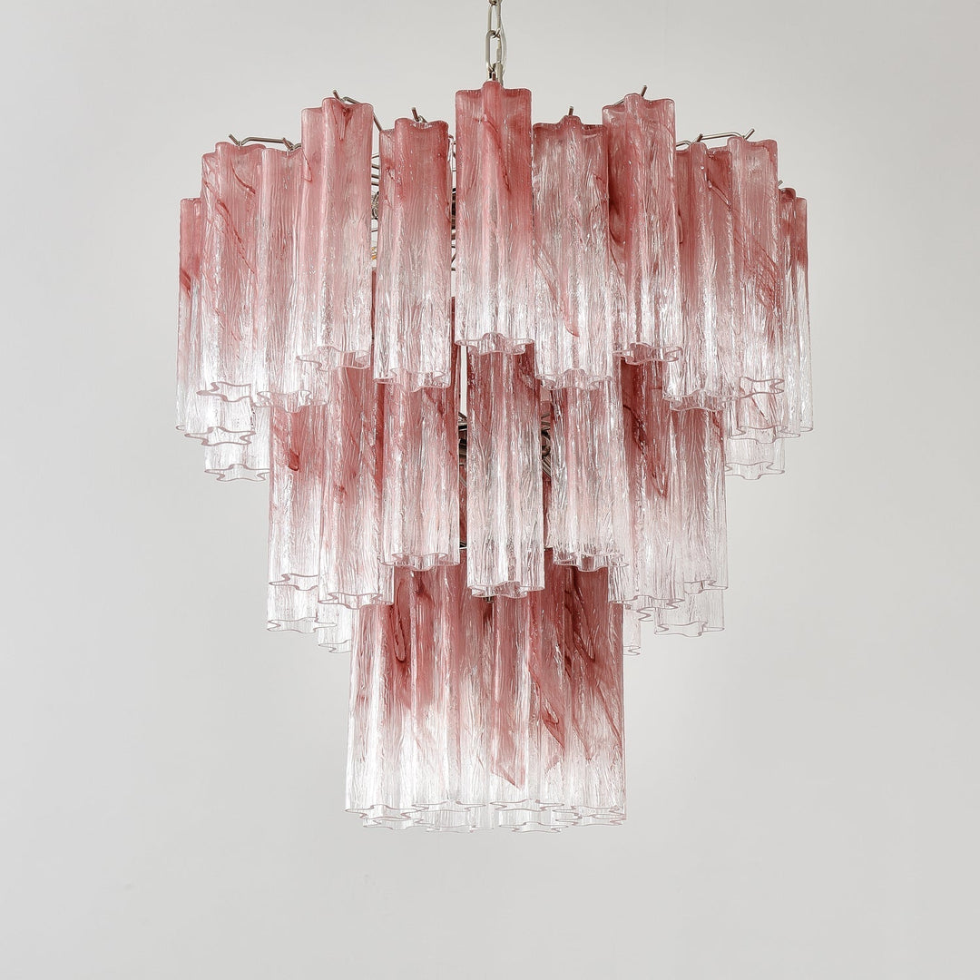 Liorinira lampadario Tubi in vetro Rosa Stratificato moderno