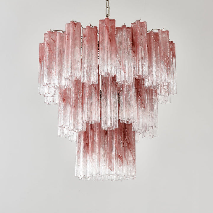 Liorinira lampadario Tubi in vetro Rosa Stratificato moderno