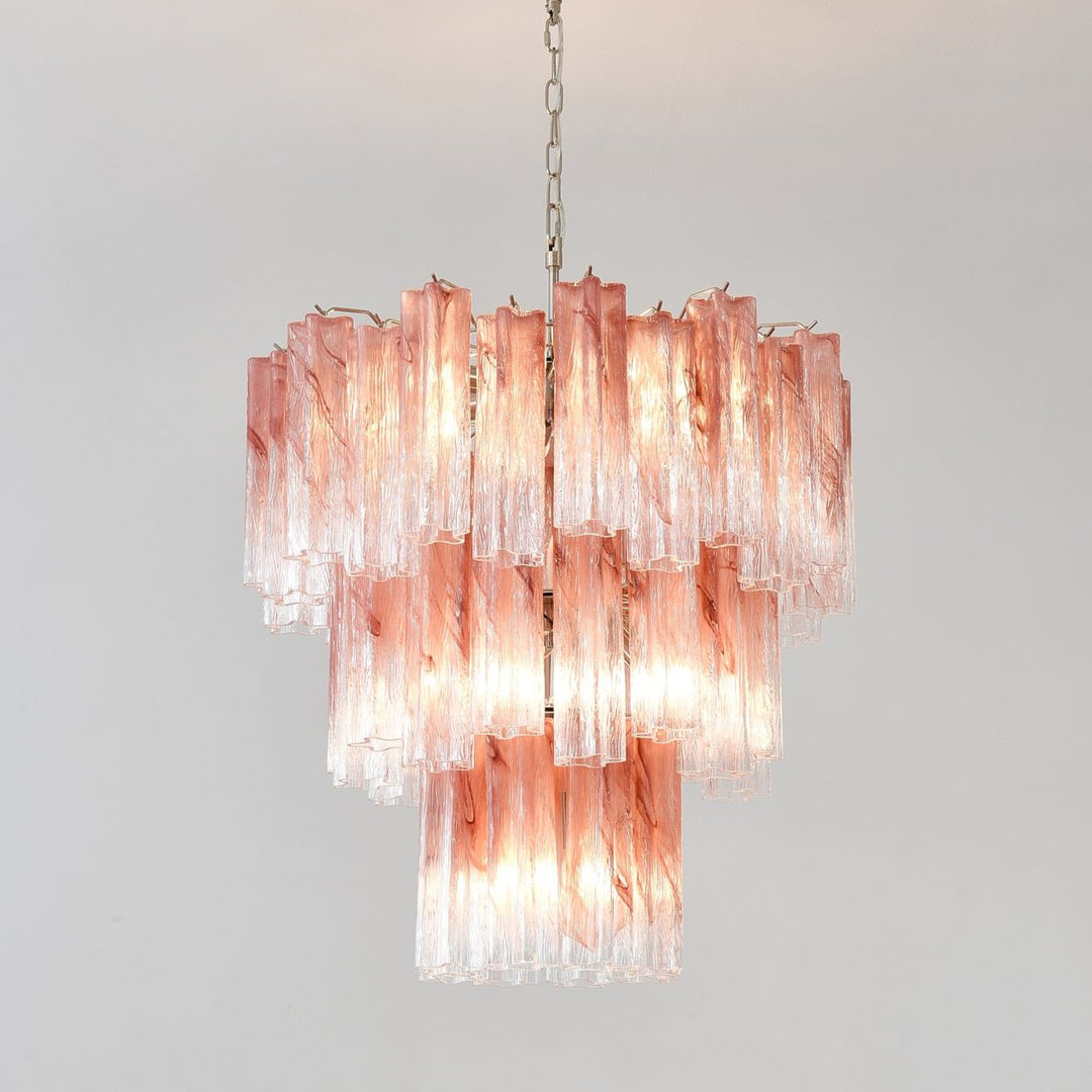 Liorinira lampadario Tubi in vetro Rosa Stratificato moderno