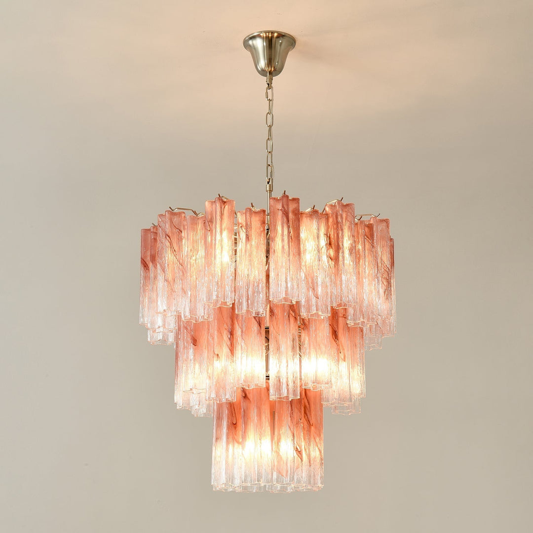 Liorinira lampadario Tubi in vetro Rosa Stratificato moderno