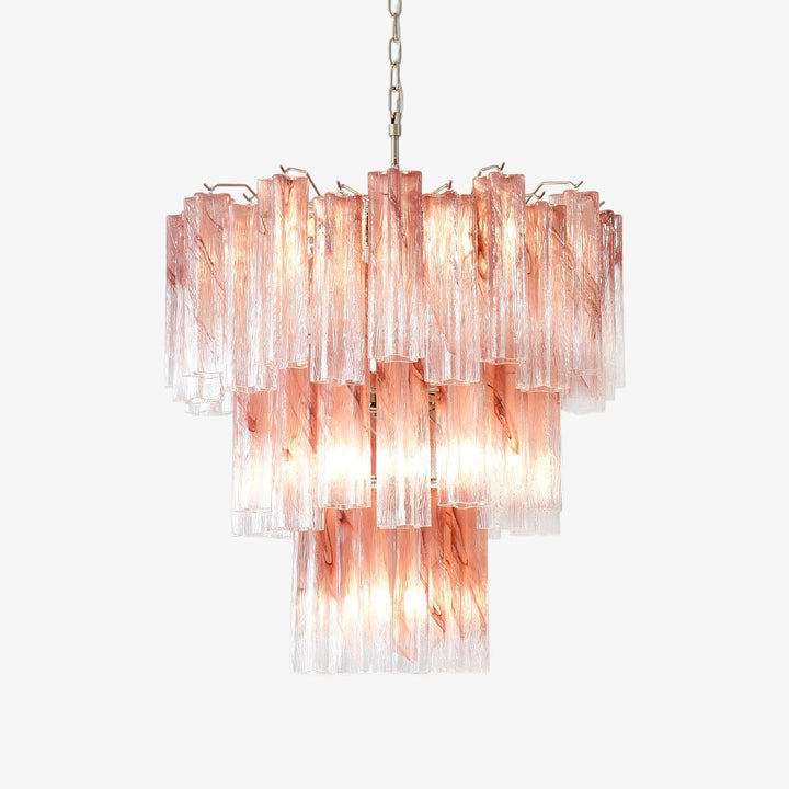 Liorinira lampadario Tubi in vetro Rosa Stratificato moderno