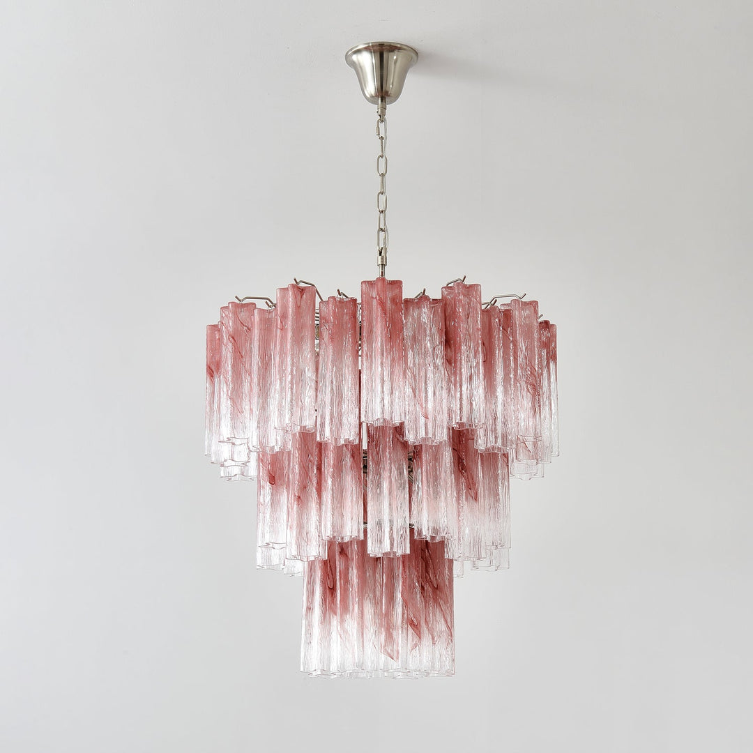 Liorinira lampadario Tubi in vetro Rosa Stratificato moderno
