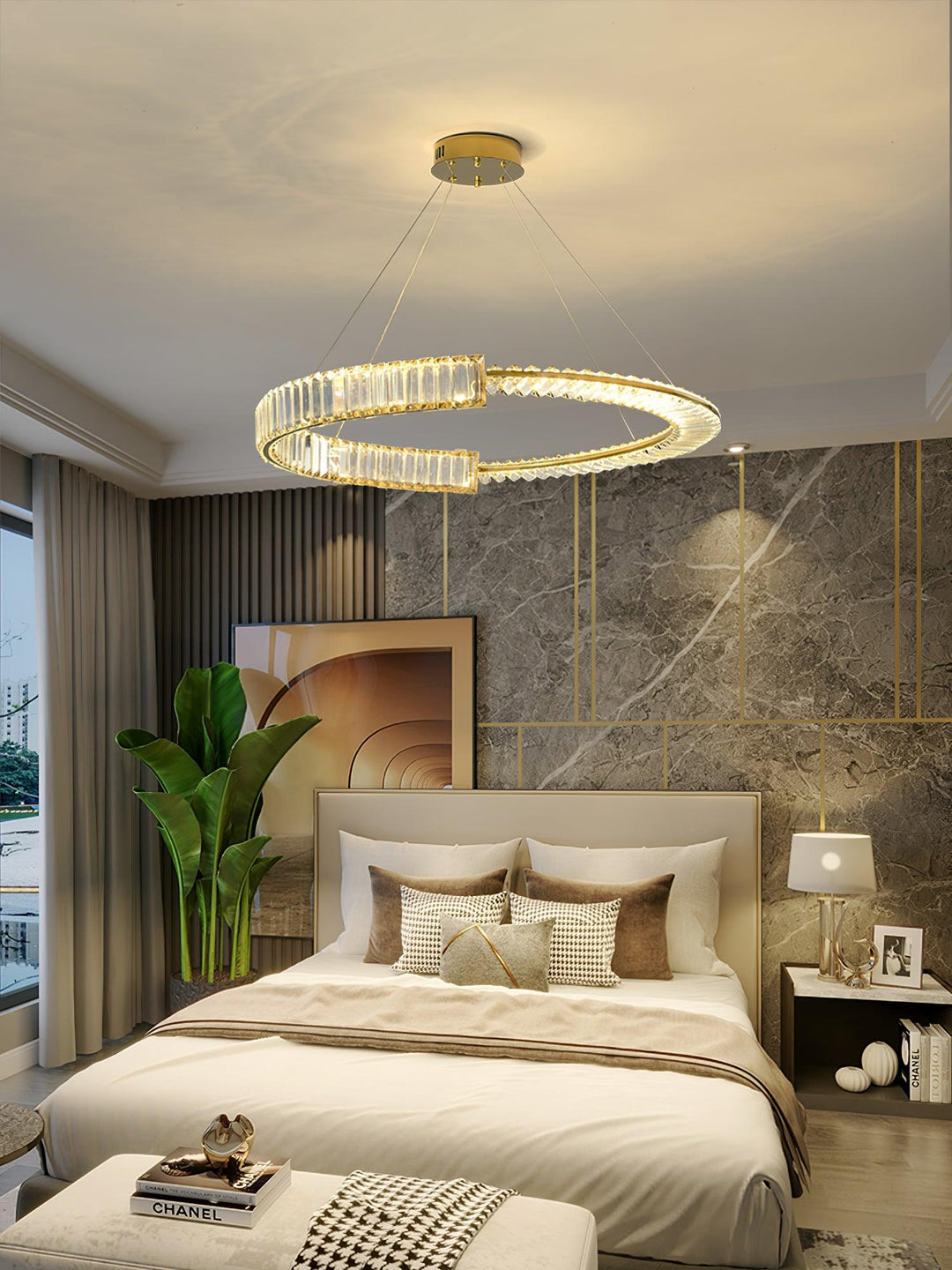 Cyrerira lampadario Stella LED Cristallo Anello