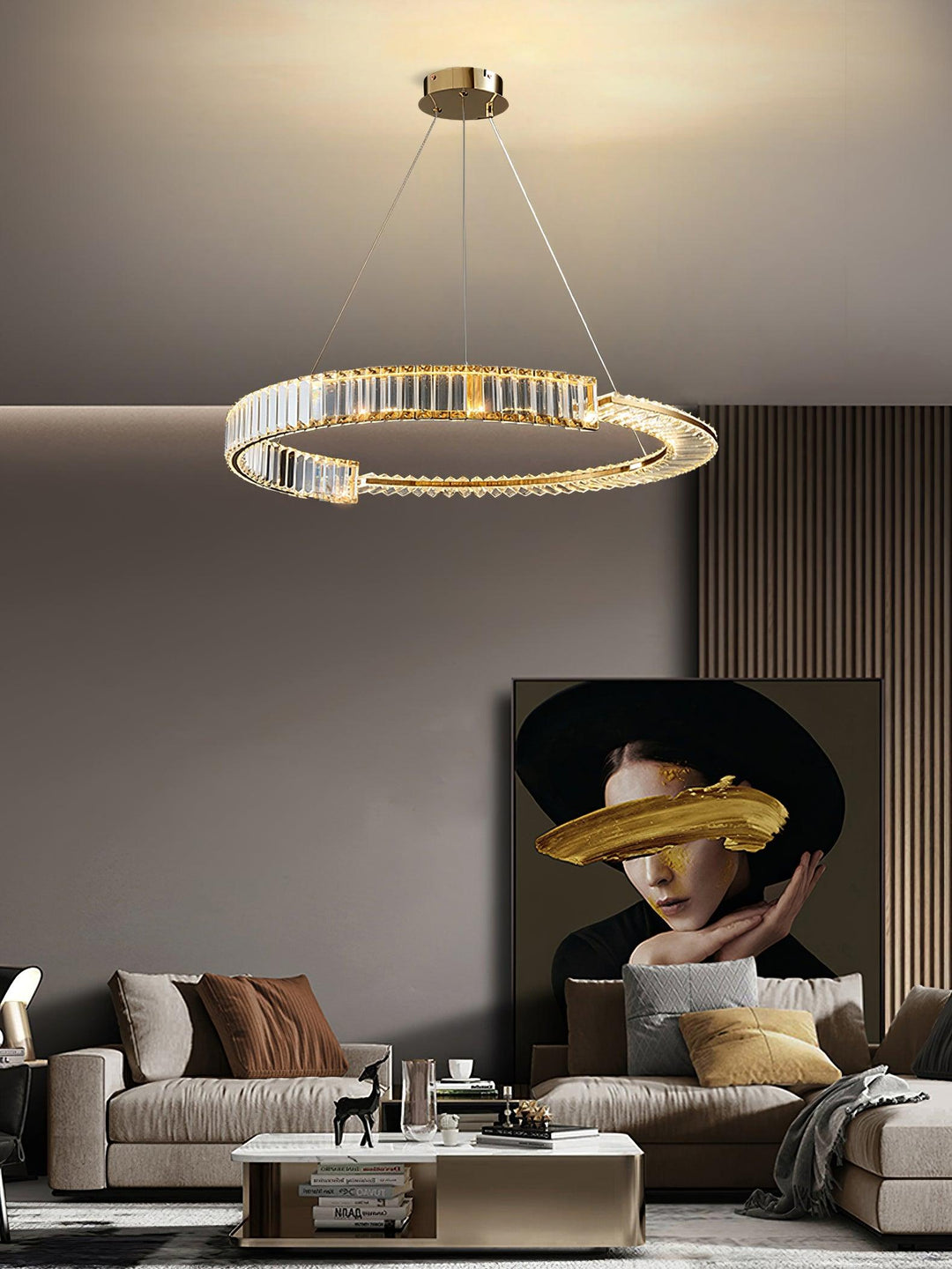 Cyrerira lampadario Stella LED Cristallo Anello