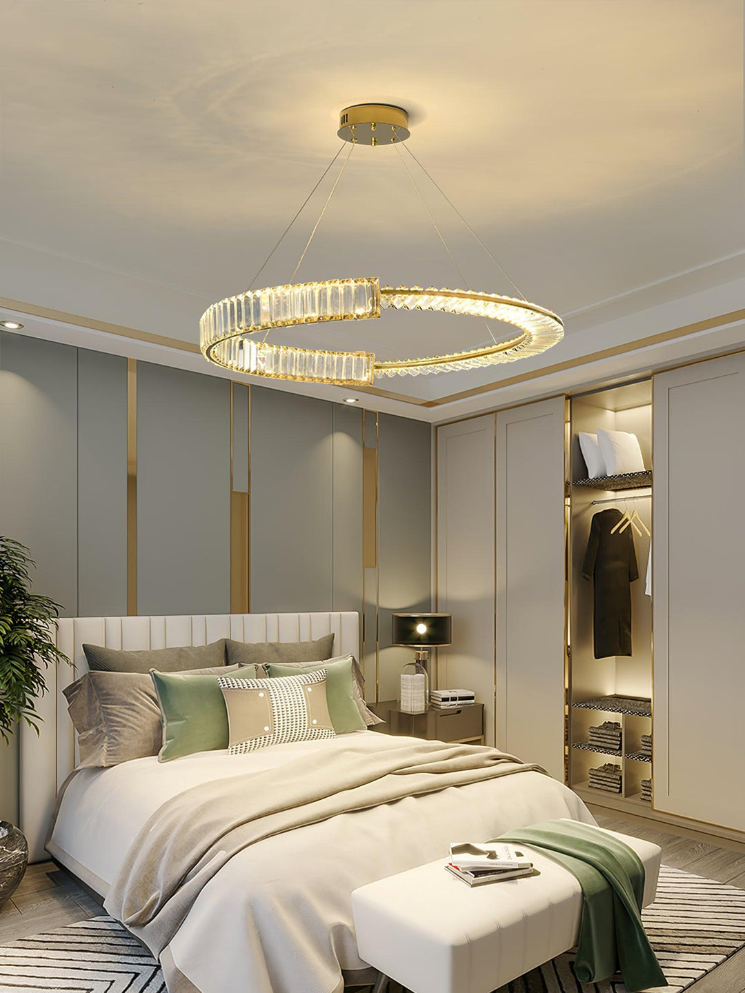 Cyrerira lampadario Stella LED Cristallo Anello