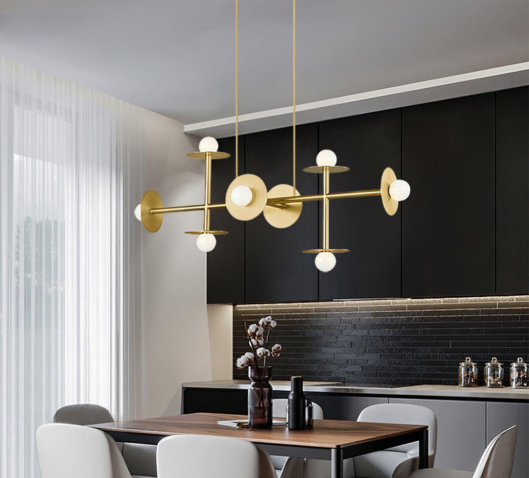 Celiissa Strada lampadario ottone vetro Geometrico