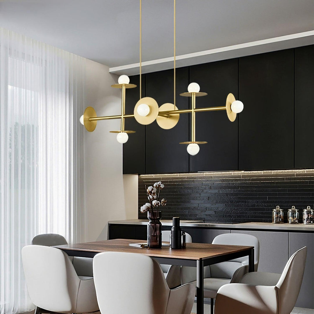 Celiissa Strada lampadario ottone vetro Geometrico