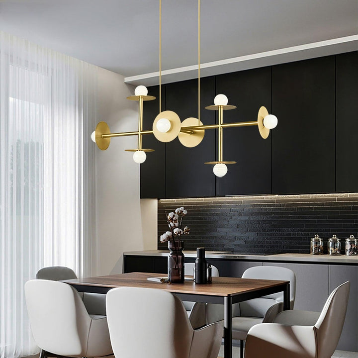 Celiissa Strada lampadario ottone vetro Geometrico