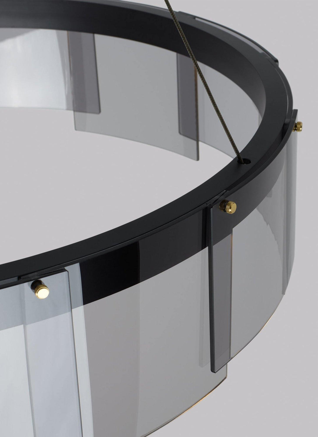 Eireriel lampadario LED Anello nero vetro moderno
