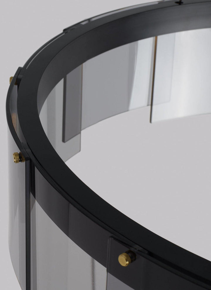 Eireriel lampadario LED Anello nero vetro moderno