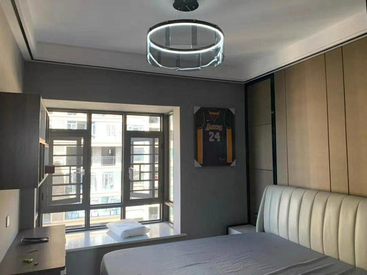 Eireriel lampadario LED Anello nero vetro moderno