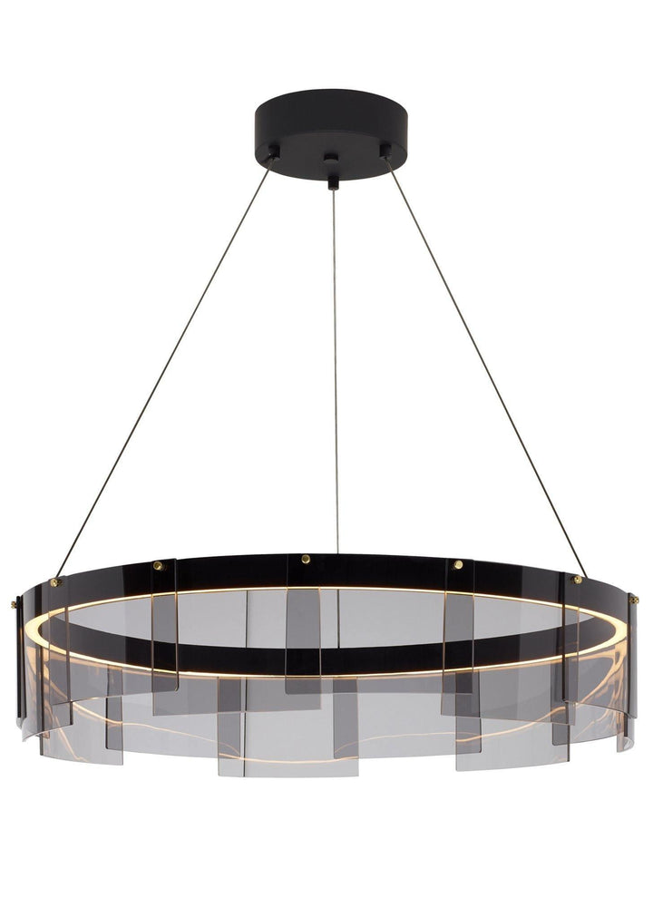 Eireriel lampadario LED Anello nero vetro moderno